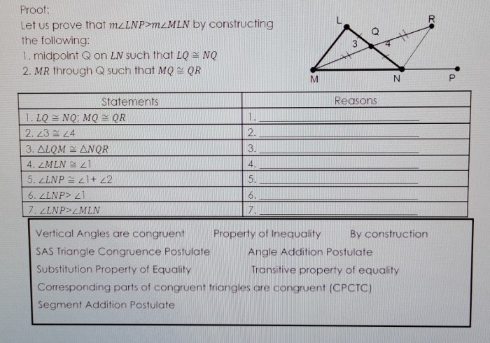 Select the postulate of equality or inequality that is illustrated.