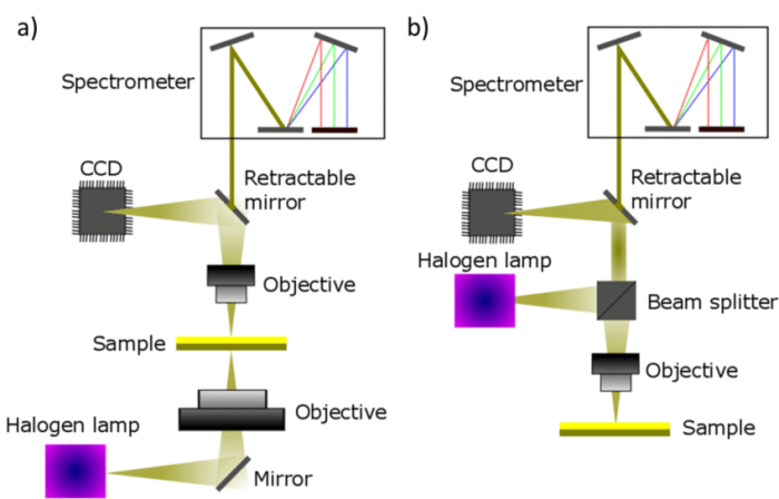 A microspectrophotometer measures the pattern of